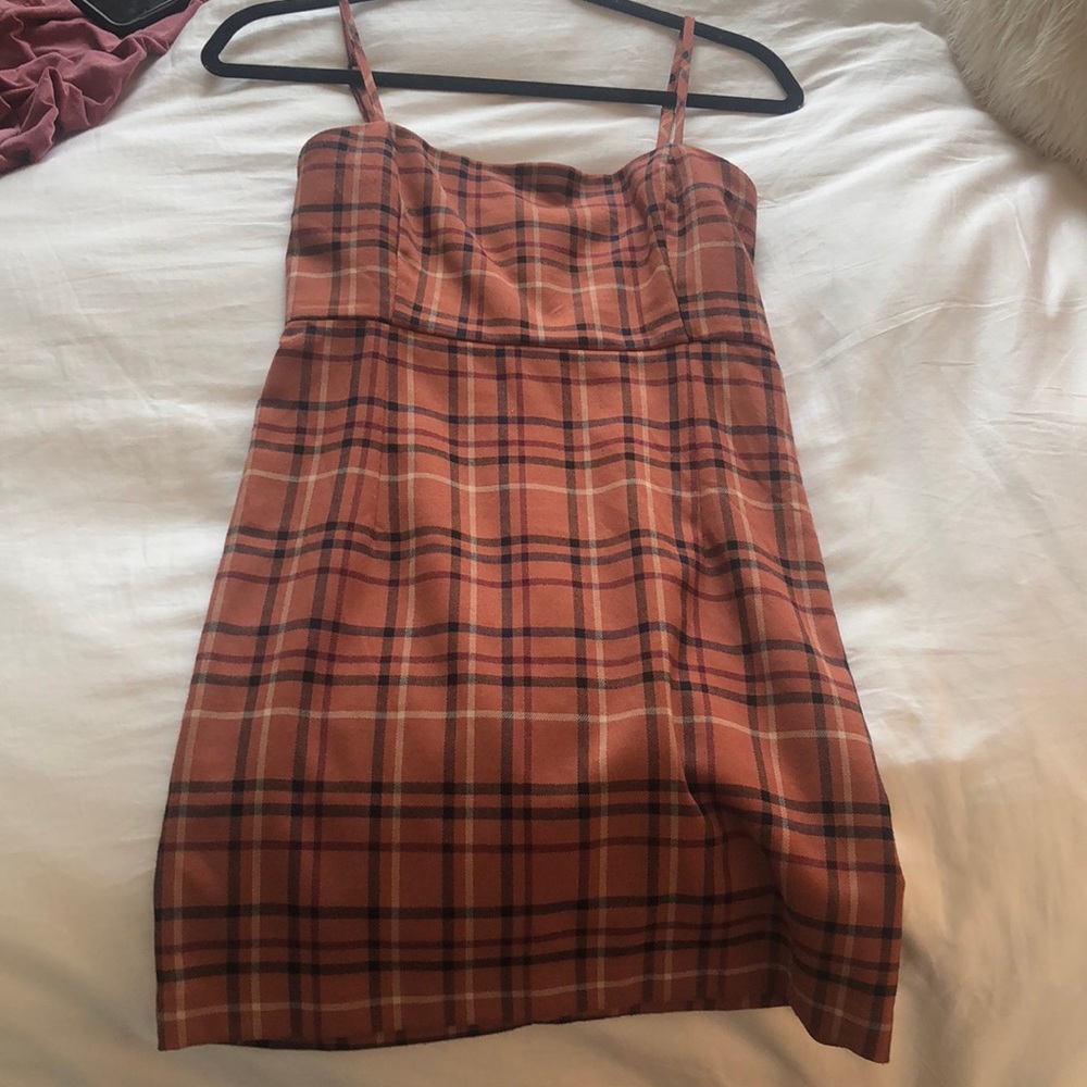 Orange plaid dress
